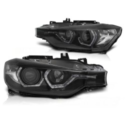 PHARES ANGEL EYES LED DRL NOIR pour BMW F30/F31 10.11 - 05.15