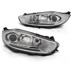 Phares FORD FIESTA MK7 13-16 DRL LED CHROME