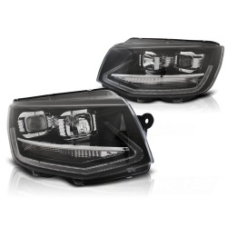 Phares noirs TRUE DRL compatibles VW T6 15-19
