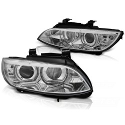 Phares Xénon Angel Eyes LED Chrome pour BMW E92/E93 06-10