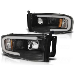 Phares DODGE RAM 02-06 TUBE LIGHT NOIR