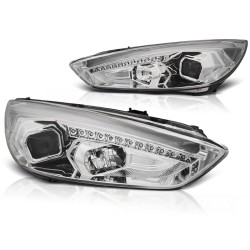 Phares FORD FOCUS MK3 15-18 DRL LED CHROME