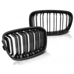 Grille noire brillante double barre look sport compatible BMW F20 F21 11-12.14