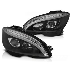 Phares séquentiels TUBE LIGHT noir pour MERCEDES W204 07-10