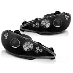 Phares PEUGEOT 206 02-ANGEL EYES NOIR LED