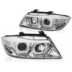 PHARES ANGEL EYES LED 3D CHROME compatible BMW E90/E91 05-08