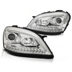 Phares MERCEDES ML W164  Classe M séquentiels chromés TUBE LIGHT 05-07