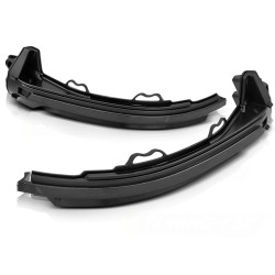 Clignotants latéraux séquentiels à LED fumés dans le rétroviseur pour AUDI A4 16-18 / A5 17-18