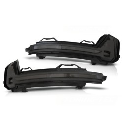 Clignotants latéraux séquentiels à LED fumés pour rétroviseur compatible Tiguan II 15-20