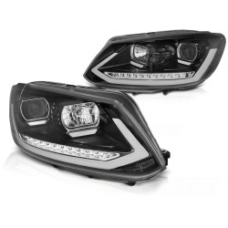 Phares TUBE LIGHT DRL noir séquentiel pour VW Touran II 08.10-15