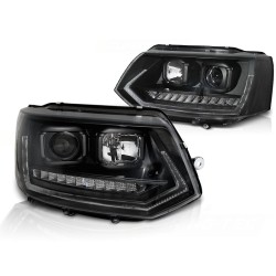 Phares TUBE LIGHT DRL noir séquentiel pour VW T5 2010-2015