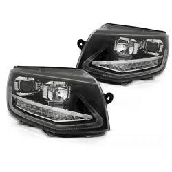 Phares TUBE LIGHT DRL noir séquentiel pour VW T6 15-19