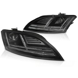 Phares Xénon LED DRL Noir Séquentiel pour AUDI TT 10-14 8J avec AFS