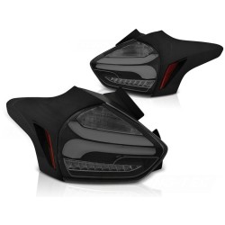 Feux arrière FORD FOCUS 3 15-18 HATCHBACK NOIR FUMÉ SÉQUENTIEL LED