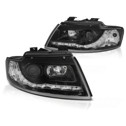 Phares Daylight Noir pour AUDI A4 B6 Cabriolet 02-06