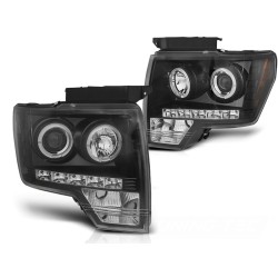 Phares FORD F150 MK12 08-14 ANGEL EYES NOIR