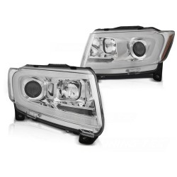 Phares CHRYSLER JEEP GRAND CHEROKEE 11-13 TUBE LUMINEUX CHROME SÉQUENTIEL