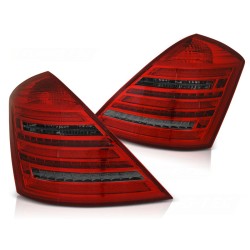 Feux arrière LED rouge fumé séquentiel look W222 pour Mercedes W221 S-Klasse 05-09