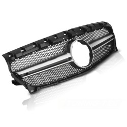 Grille noire argentée style sport compatible avec Mercedes CLA W117 13-19