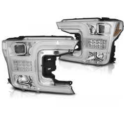 PHARES TUBE LIGHT CHROME pour FORD F150 MK13 17-20
