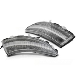 Clignotants latéraux séquentiels dans le rétroviseur LED blanc compatible Renault Clio IV 12-16