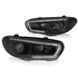 Phares séquentiels LED noirs pour VW Scirocco 14-17