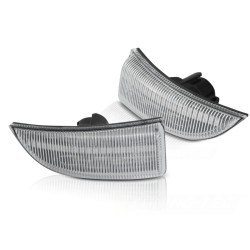Clignotants latéraux dans le rétroviseur LED blanc séquentiel pour RENAULT SCENIC III / MEGANE III