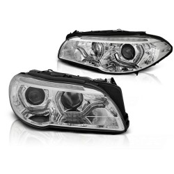 Phares Xénon Angel Eyes LED DRL Chrome Séquentiel pour BMW F10/F11 LCI 13-16