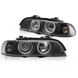 Phares Xénon Angel Eyes Noirs compatibles BMW E39 LCI 00-03