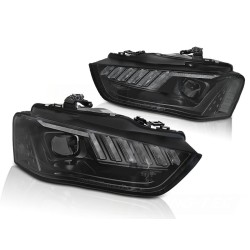 Phares LED noirs séquentiels pour AUDI A4 B8 12-15