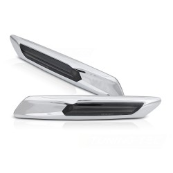 Clignotants latéraux séquentiels fumés argentés compatibles BMW F10/F11 10-13