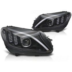 Phares TUBE LED Noir pour MERCEDES W205 14-18