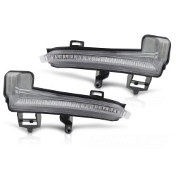 Clignotants latéraux LED séquentiels blancs dans le rétroviseur pour SKODA SUPERB III 15-18