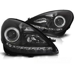 Phares Xénon DRL Noir pour MERCEDES R171 SLK 04-11