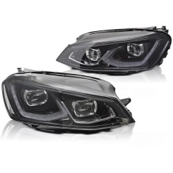Phares avant FULL LED noirs compatibles VW GOLF 7 13-19