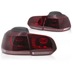 Feux arrière LED rouge blanc séquentiel pour VW Golf 6 08-13
