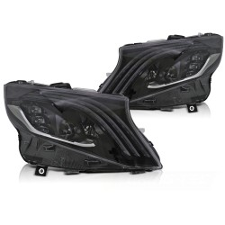 Phares LED noirs pour MERCEDES VITO W447 14-23