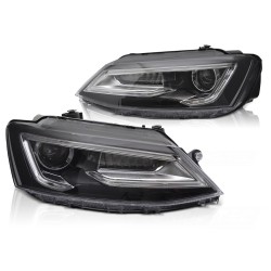 Phares TUBE LIGHT noir compatible VW JETTA VI 11-18