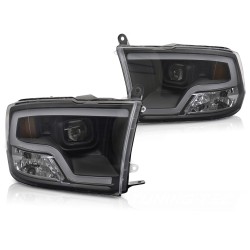 Phares DODGE RAM 09-18 Projecteur Noir Tube Light