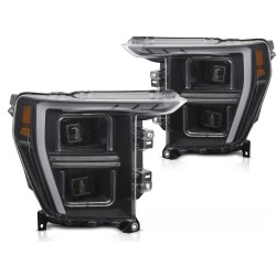 Phares LED TUBE LIGHT noirs pour FORD F150 MK14 20-23