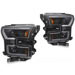 Phares tube light double noir compatible Ford F150 MK13 14-17