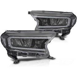 Phares avant LED noirs compatibles FORD RANGER V 16-22