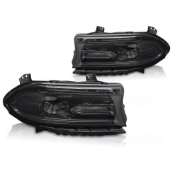 Phares LED noirs compatibles DODGE CHARGER 14-23