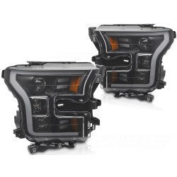 Phares TUBE LIGHT noir pour FORD F150 MK13 14-17