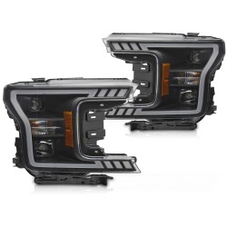 Phares TUBE LIGHT noir pour FORD F150 MK13 17-20