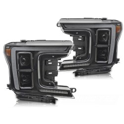 Phares avant FULL LED noirs compatibles FORD F150 MK13 17-20