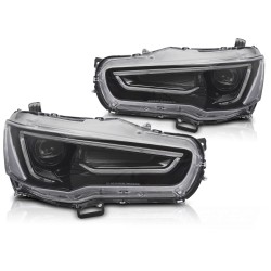 Phares MITSUBISHI LANCER 8 08-16 TUBE LIGHT NOIR