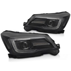 Phares Xénon TUBE LIGHT DRL Noir compatible avec SUBARU FORESTER IV 13-18