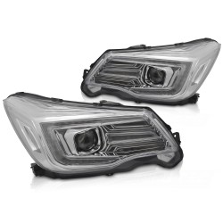 Phares Xénon TUBE LIGHT DRL Chrome compatibles Subaru Forester IV 13-18