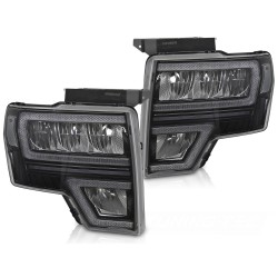 Phares FORD F150 MK12 08-14 LED DRL séquentiel noir